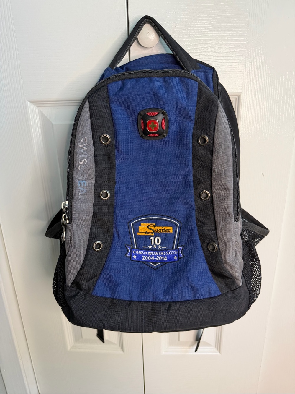 SwissGear Blue and Gray Casual Backpack with Logo Patch